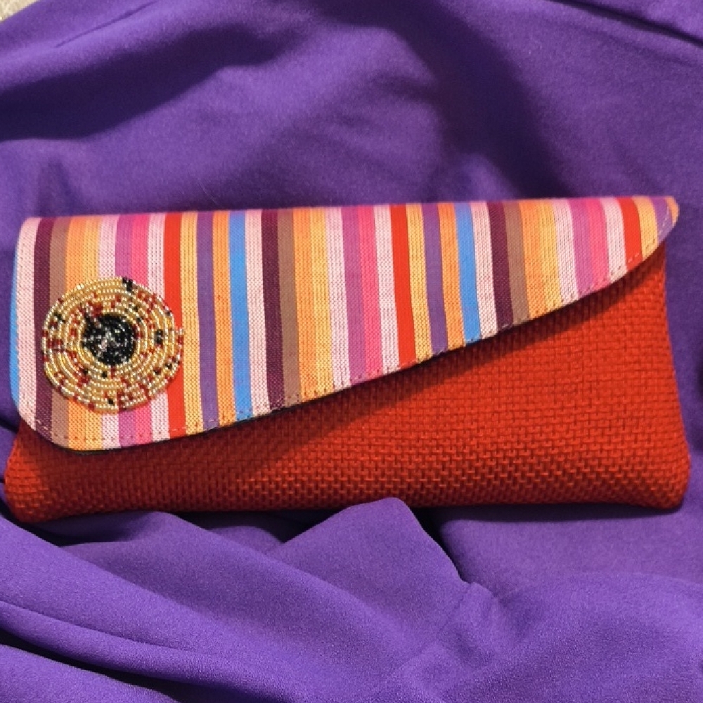 Colorful Striped Clutch